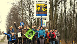 Klimapilger bei der Ankunft in Katowice