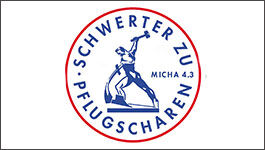 Logo: Schwerter zu Pflugscharen