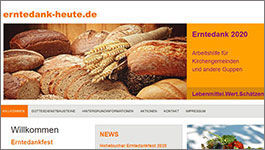 Screenshot der Webseite erntedank-heute.de