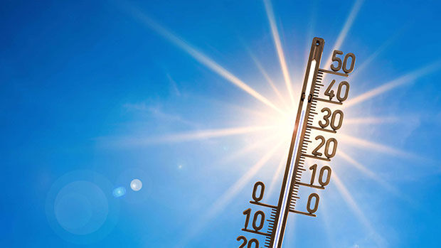 Thermometer in der Sonne