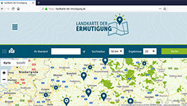 Screen der Website„ Landkarte der Ermutigung“