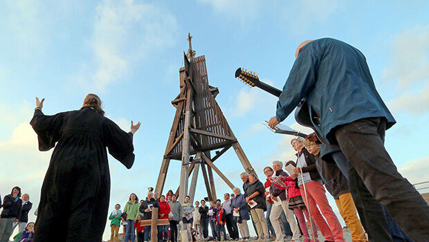 Abendandacht an der Gimmershoerner Bucht bei Cuxhaven