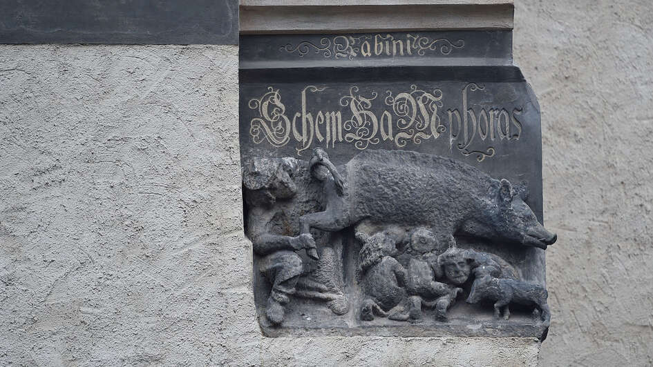 „Judensau“-Skulptur an der Wittenberger Stadtkirche