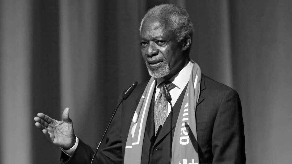 Kofi Annan auf dem Deutschen Evangelischen Kirchentag in Stuttgart im Jahr 2015