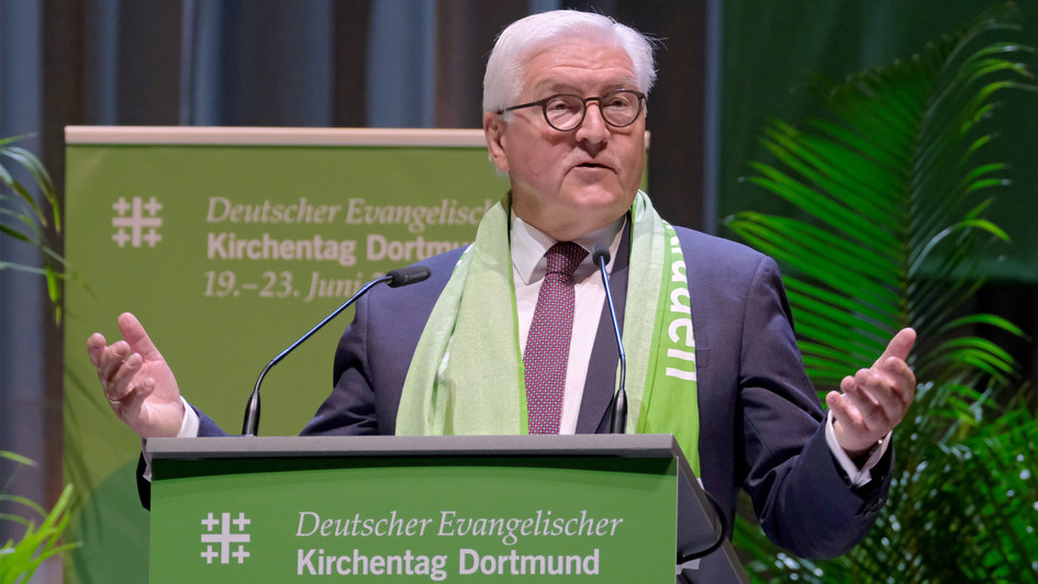 Bundespraesident Frank-Walter Steinmeier hielt am Donnerstag (20.06.19) beim evangelischen Kirchentag in Dortmund einen Hauptvortrag zum Thema 'Zukunftsvertrauen in der digitalen Moderne'.
