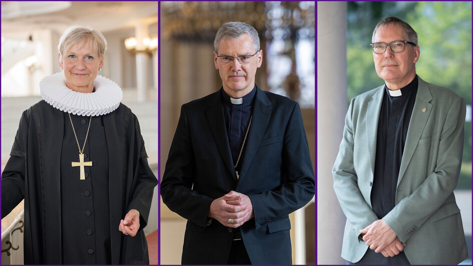 Ratsvorsitzende der Evangelischen Kirche in Deutschland (EKD), Bischöfin Kirsten Fehrs, der Vorsitzende der Deutschen Bischofskonferenz, Bischof Dr. Heiner Wilmer, sowie der Vorsitzende der Arbeitsgemeinschaft Christlicher Kirchen in Deutschland (ACK), Re Ratsvorsitzende der Evangelischen Kirche in Deutschland (EKD), Bischöfin Kirsten Fehrs, der Vorsitzende der Deutschen Bischofskonferenz, Bischof Dr. Heiner Wilmer, sowie der Vorsitzende der Arbeitsgemeinschaft Christlicher Kirchen in Deutschland (ACK), Re